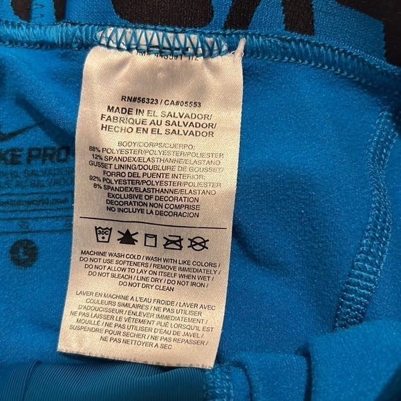 Nike Pro Teal Blue Compression Pants Size Large - Picture 8 of 14
